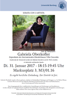 Bild zu SERATA CON L'ARTISTA: GABRIELA OBERKOFLER. Copyright: 